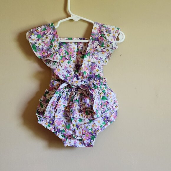 Younger Tree - Baby Girls Cotton Vintage Floral Romper Size 90/9-12M NEW - Picture 3 of 7